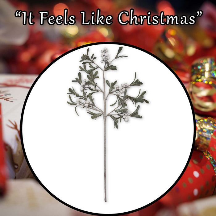 Christmas Stem Leaves Decoration 70cm x 10cm Green X 1