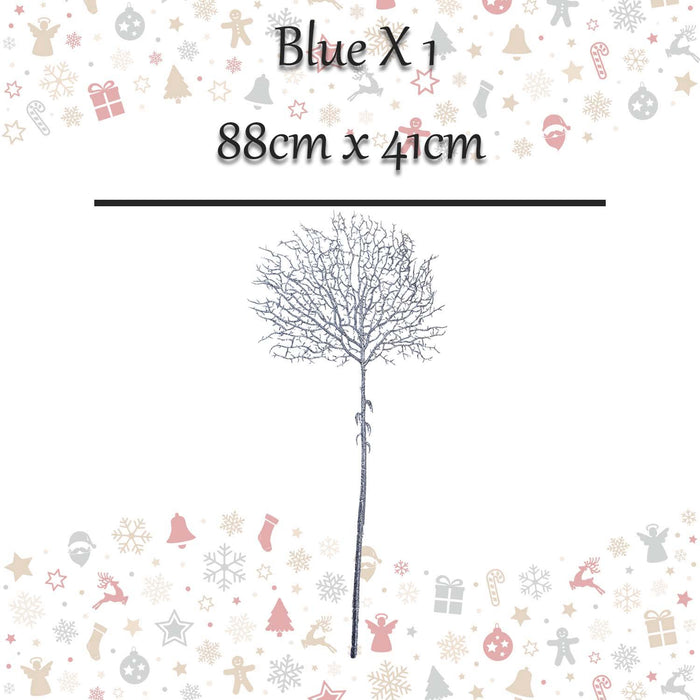 Christmas Stem Leaves and Berries Decoration 88cm x 41cm Blue X 1