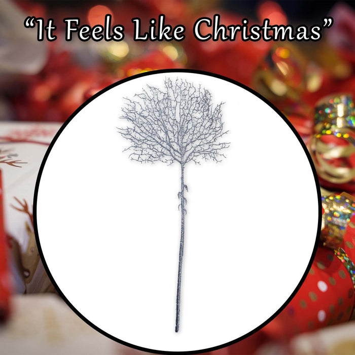 Christmas Stem Leaves and Berries Decoration 88cm x 41cm Blue X 1