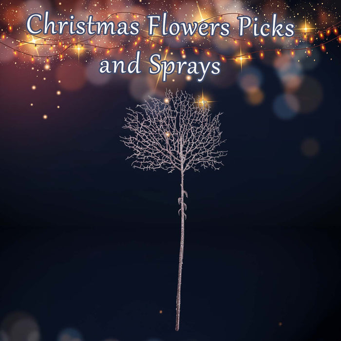 Christmas Glitter Stem Decoration 88cm x 41cm Rose Gold X 1