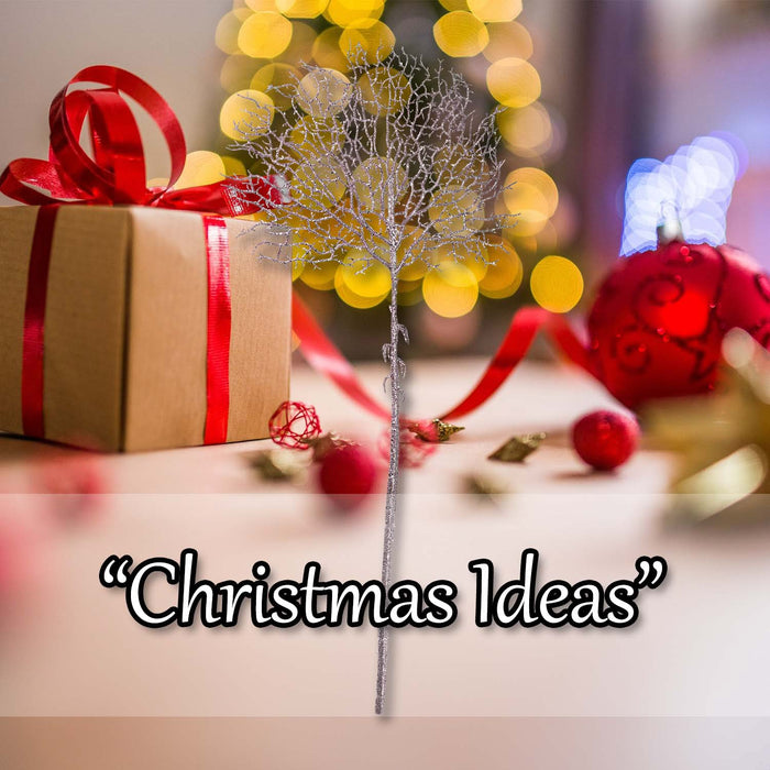 Christmas Glitter Stem Decoration 88cm x 41cm Rose Gold X 1
