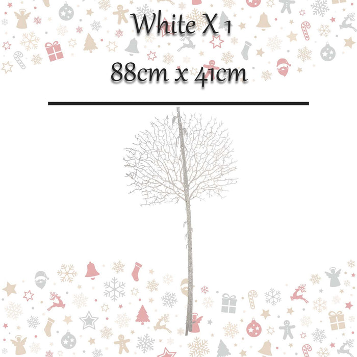 Christmas Glitter Stem Decoration 88cm x 41cm White X 1