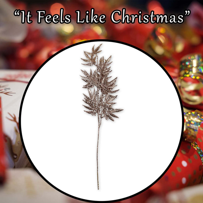 Christmas Stem Leaves and Berries Decoration 74cm x 28cm Cream X 1
