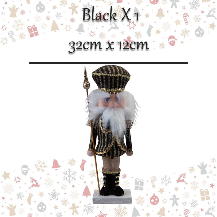 Christmas Nutcracker Decoration 32cm x 12cm Black X 1