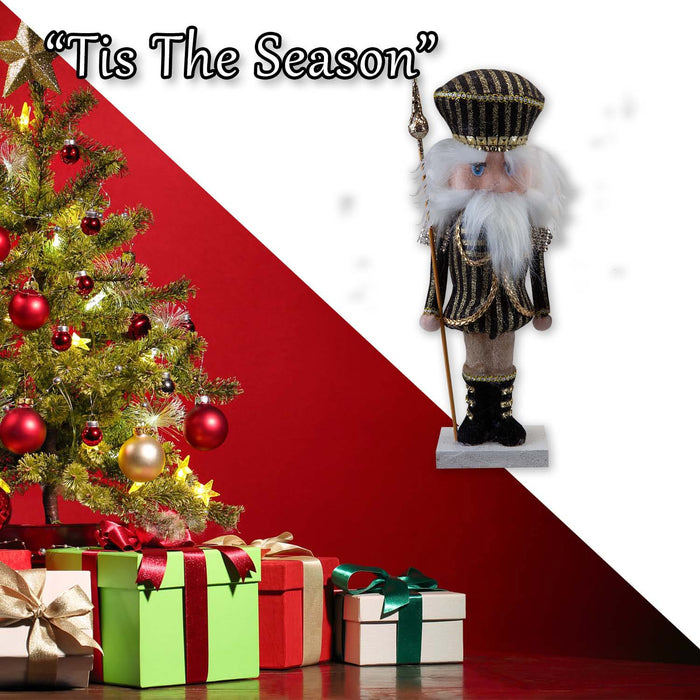 Christmas Nutcracker Decoration 32cm x 12cm Black X 1