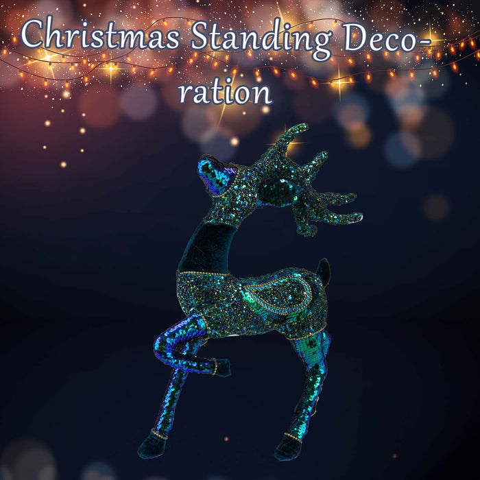 Christmas Peacock Decoration 44cm x 10cm Blue X 1
