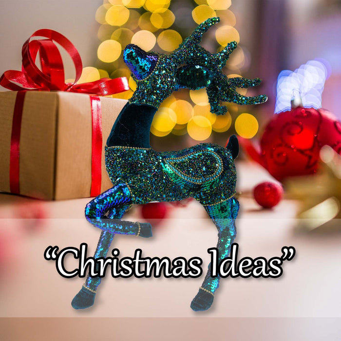 Christmas Peacock Decoration 44cm x 10cm Blue X 1