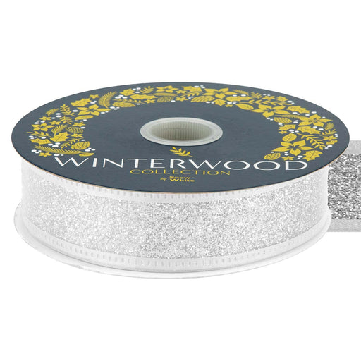 Christmas Ribbon Garland Decoration 4cm x 10cm Silver X 1