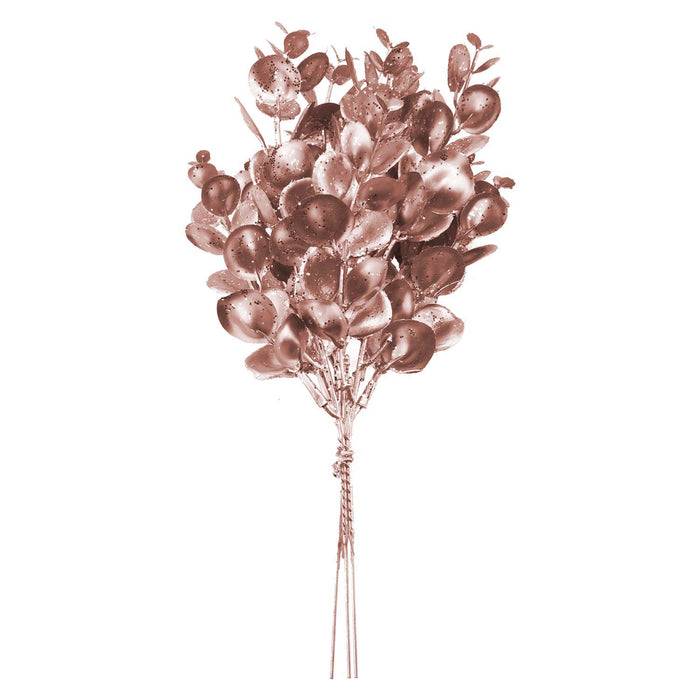 Christmas Eucalyptus Bush Decoration 28cm x 16cm Rose Gold X 1