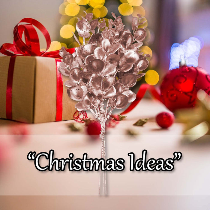 Christmas Eucalyptus Bush Decoration 28cm x 16cm Rose Gold X 1