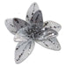 Christmas Velvet Flower Clip Decoration 12cm x 6cm White X 1