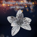 Christmas Velvet Flower Clip Decoration 12cm x 6cm White X 1