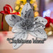 Christmas Velvet Flower Clip Decoration 12cm x 6cm White X 1