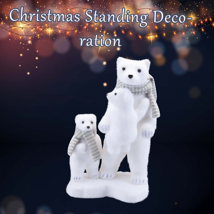 Christmas Polar Bear Decoration 35cm x 21cm White X 1