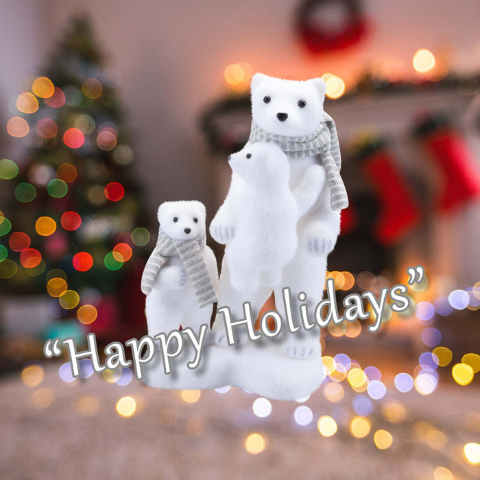 Christmas Polar Bear Decoration 35cm x 21cm White X 1