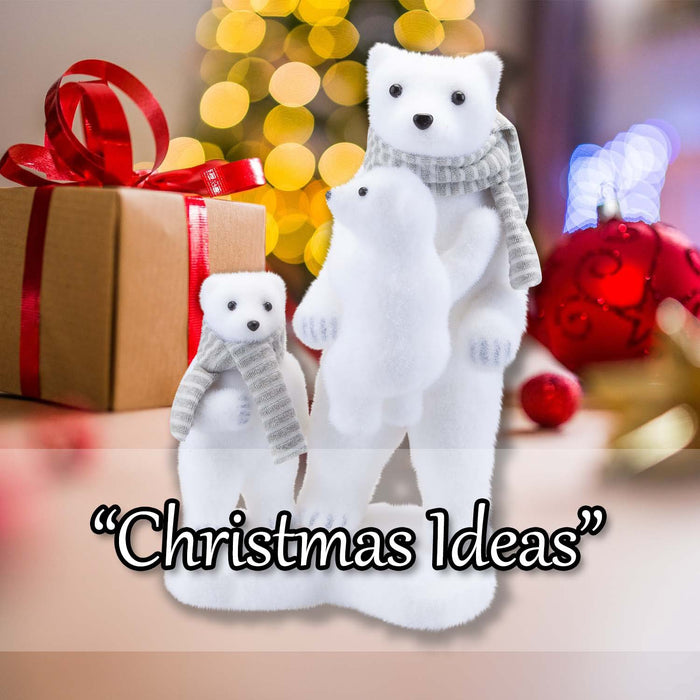 Christmas Polar Bear Decoration 35cm x 21cm White X 1