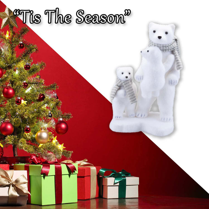 Christmas Polar Bear Decoration 35cm x 21cm White X 1