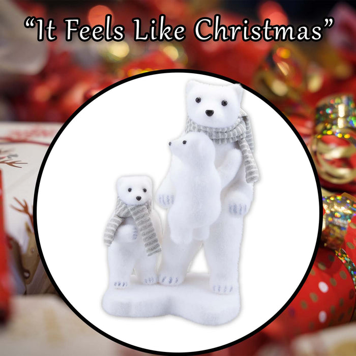 Christmas Polar Bear Decoration 35cm x 21cm White X 1
