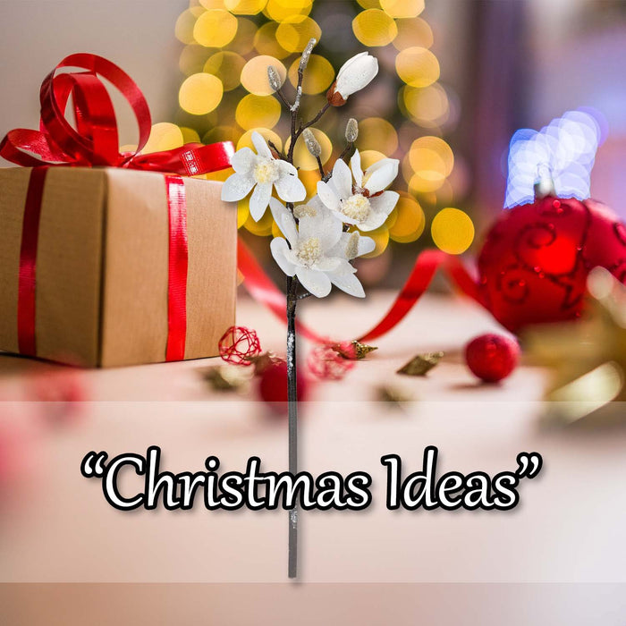 Christmas Fabric Magnolia Spray Decoration 70cm x 19cm Gold X 1