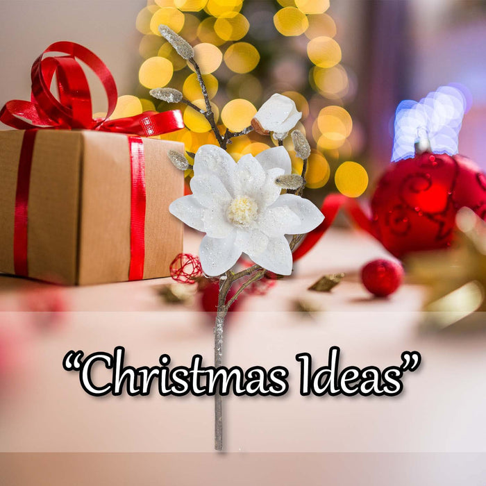 Christmas Fabric Magnolia Spray Decoration 42cm x 17cm Gold X 1