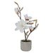 Fabric Magnolia Tree Snow Potted Plant Artificial X 1 47.7cm x 30.5cm Cream