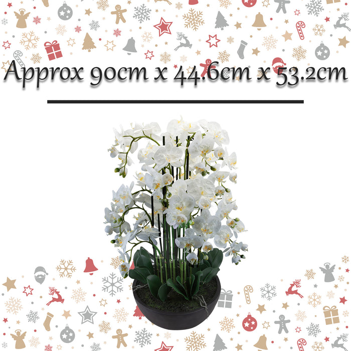90Cm Real Touch Phalaenopsis Spray Christmas Pot X 1 90cm Cream