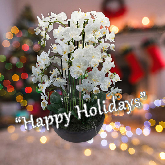 90Cm Real Touch Phalaenopsis Spray Christmas Pot X 1 90cm Cream