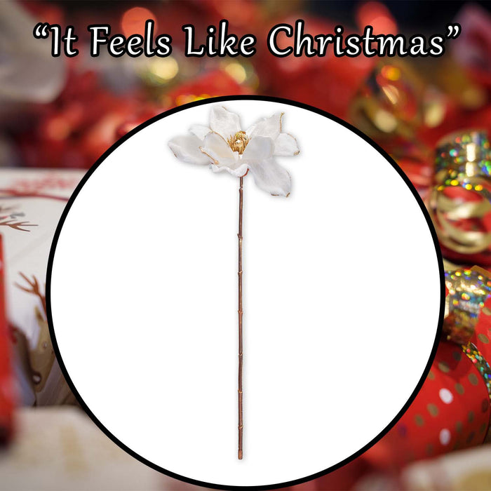 Christmas Magnolia Stem Decoration 63cm x 15cm Gold X 1