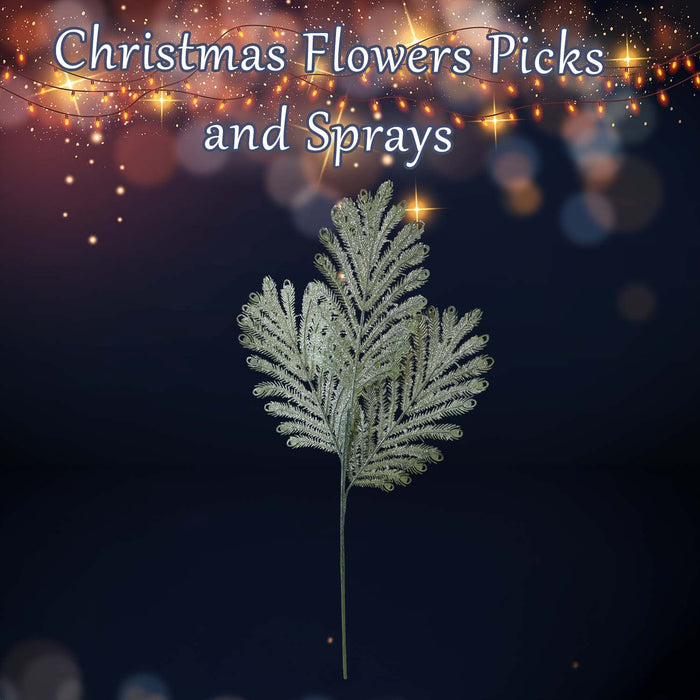 Christmas Fern Spray Stem Decoration 63cm x 22cm Green X 1