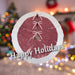 Christmas Sequin Tree Skirt Decoration 49cm x 31cm Pink X 1