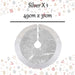 Christmas Sequin Tree Skirt Decoration 49cm x 31cm Silver X 1