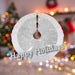 Christmas Sequin Tree Skirt Decoration 49cm x 31cm Silver X 1
