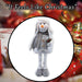 Christmas Standing Snowman Decoration 62cm x 40cm Silver X 1