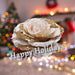 Christmas Rose Head with Clip Decoration 8cm x 15cm Rose Gold X 1