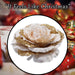 Christmas Rose Head with Clip Decoration 8cm x 15cm Rose Gold X 1