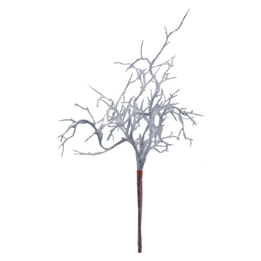 Christmas Curly Twig Pick Decoration 21cm x 15cm Silver X 1