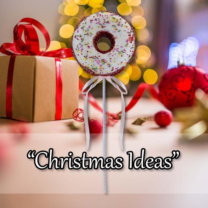Christmas Doughnut Pick Decoration 51cm x 17cm Red X 1