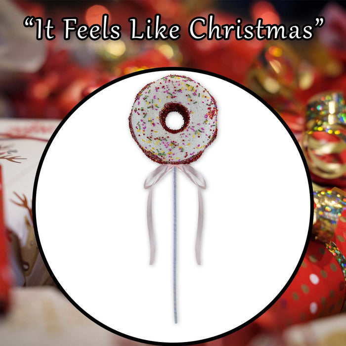 Christmas Doughnut Pick Decoration 51cm x 17cm Red X 1