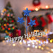 Christmas Glitter Star Pick Decoration 38cm x 18cm Blue X 1