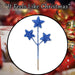 Christmas Glitter Star Pick Decoration 38cm x 18cm Blue X 1