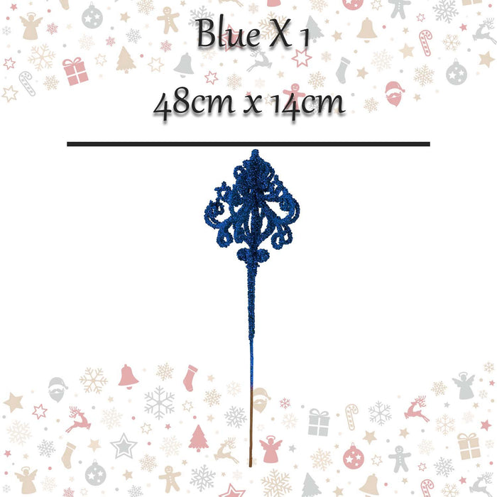 Christmas Pendent Lamp Spray Decoration 48cm x 14cm Blue X 1
