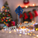 Christmas Pendent Lamp Spray Decoration 48cm x 14cm Blue X 1