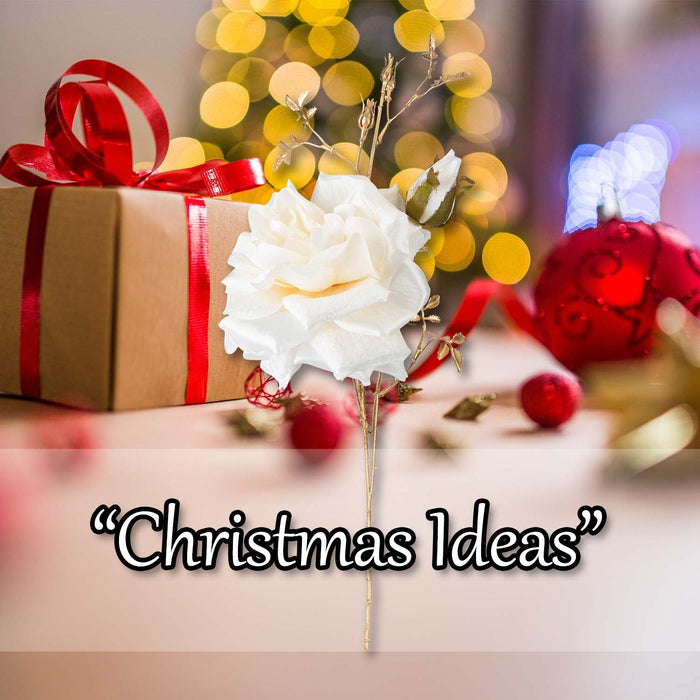Christmas Rose Spray Pick Decoration 80cm x 16cm Cream X 1