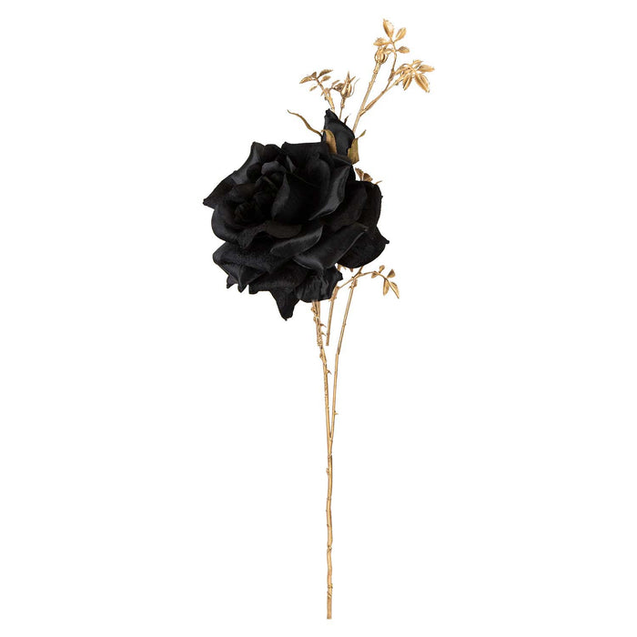 Christmas Rose Spray Pick Decoration 80cm x 16cm Black X 1