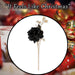 Christmas Rose Spray Pick Decoration 80cm x 16cm Black X 1
