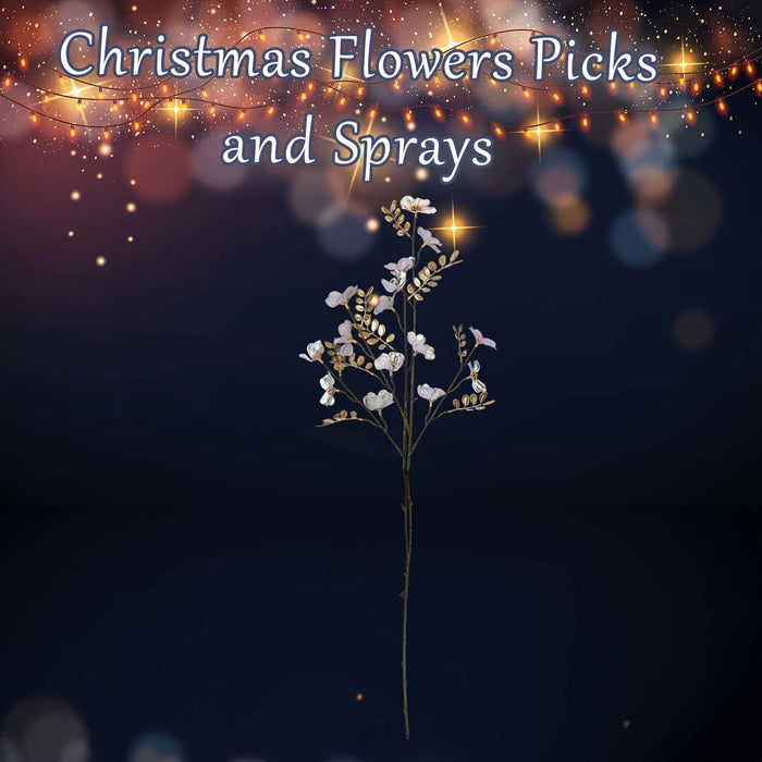Christmas Daisy Spray Decoration 91cm x 29cm Silver X 1