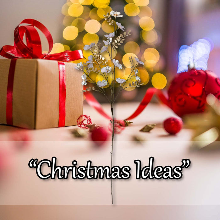 Christmas Daisy Spray Decoration 91cm x 29cm Silver X 1