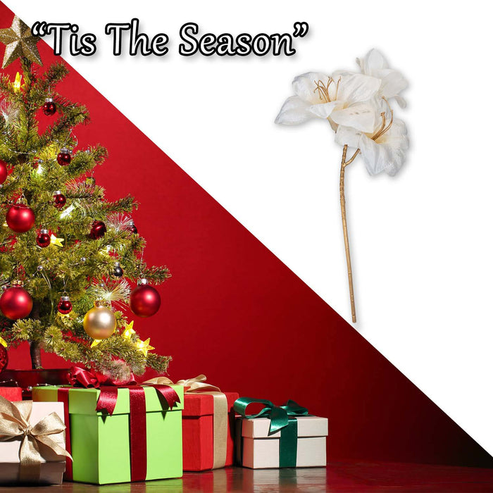 Christmas Amarylis Spray Decoration 56cm x 22cm Cream X 1
