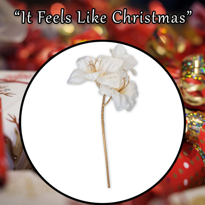 Christmas Amarylis Spray Decoration 56cm x 22cm Cream X 1
