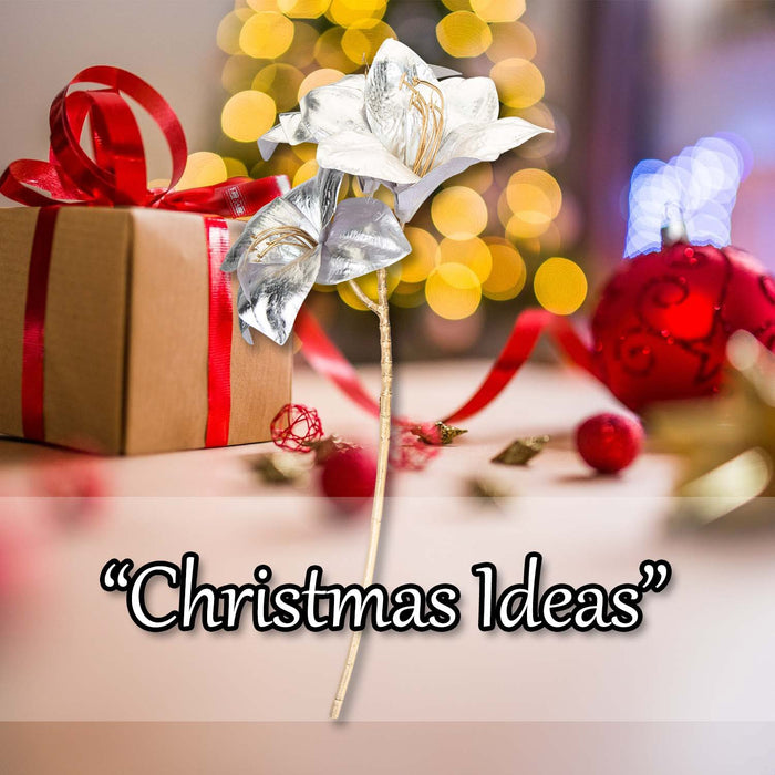 Christmas Amarylis Spray Decoration 56cm x 22cm Silver X 1